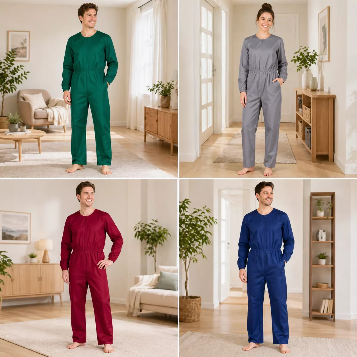 Sicherheitsoverall 2500 4Care Rückenreißverschluss in Rot - Vorderansicht